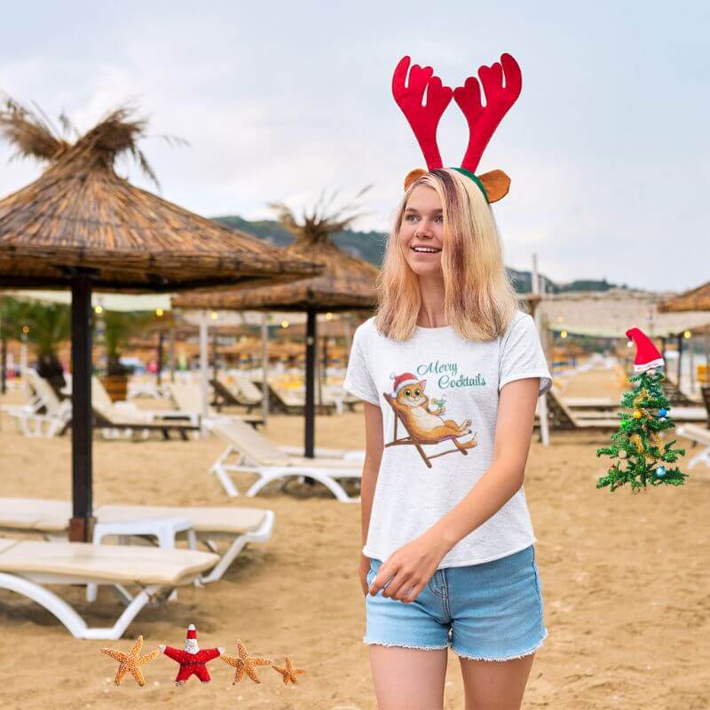 Christmas T-Shirt | Purrfect Cocktails - The Bower Tasmania