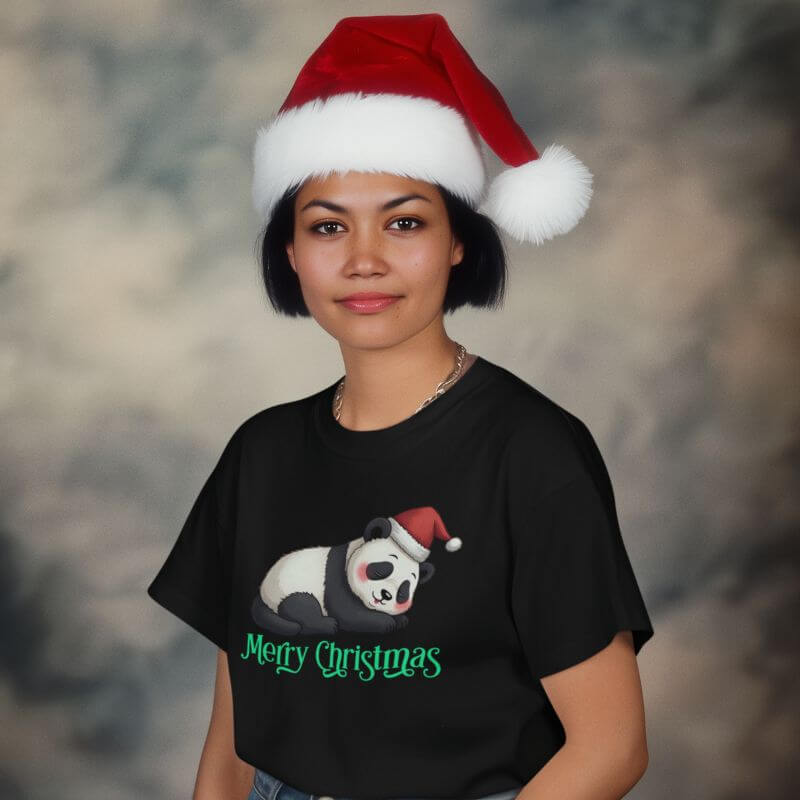 Christmas T-Shirt | Sleepy Panda - The Bower Tasmania