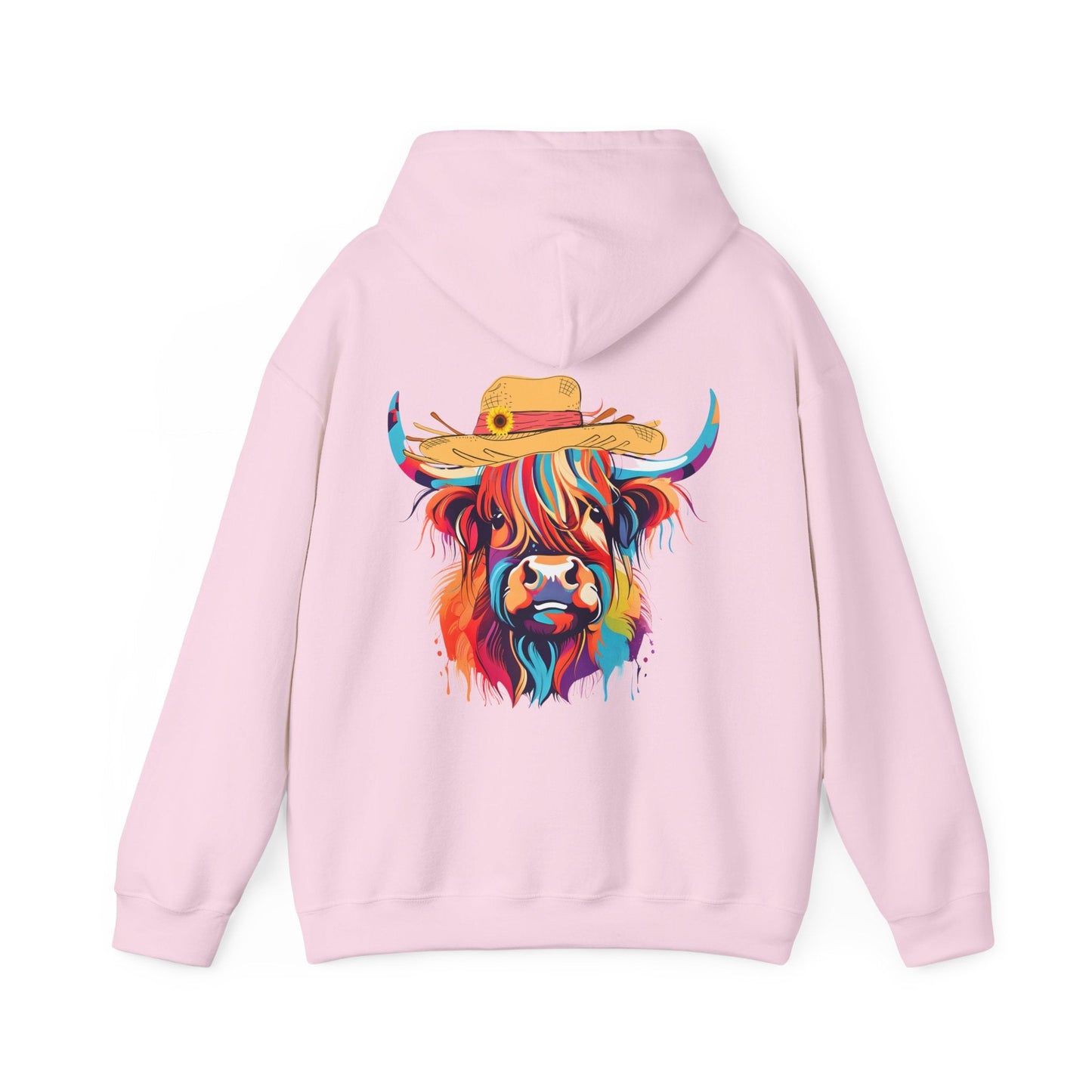 Colourful Highland Cow Hoodie - The Bower Tasmania