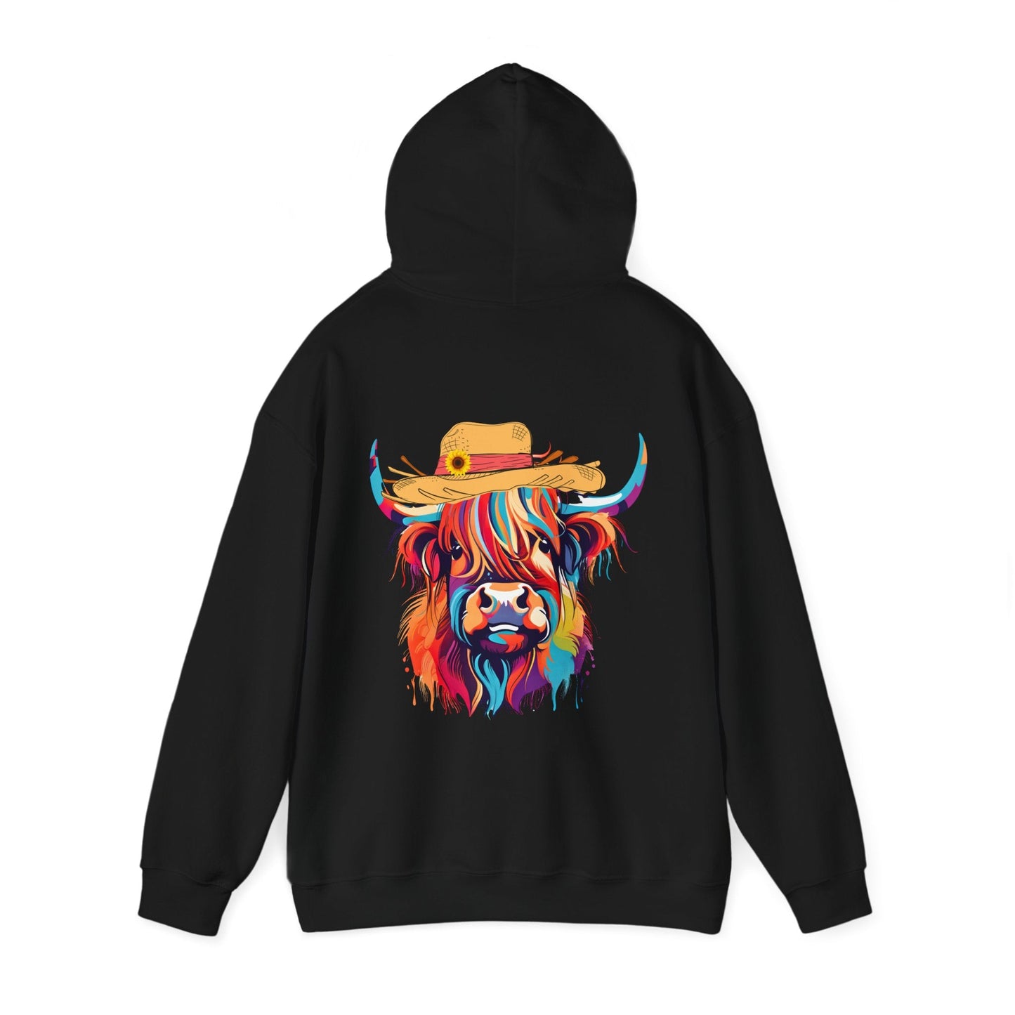 Colourful Highland Cow Hoodie - The Bower Tasmania
