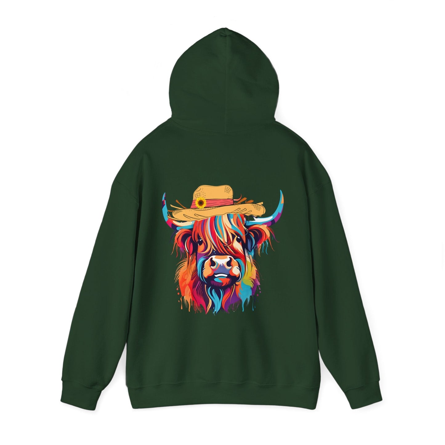 Colourful Highland Cow Hoodie - The Bower Tasmania
