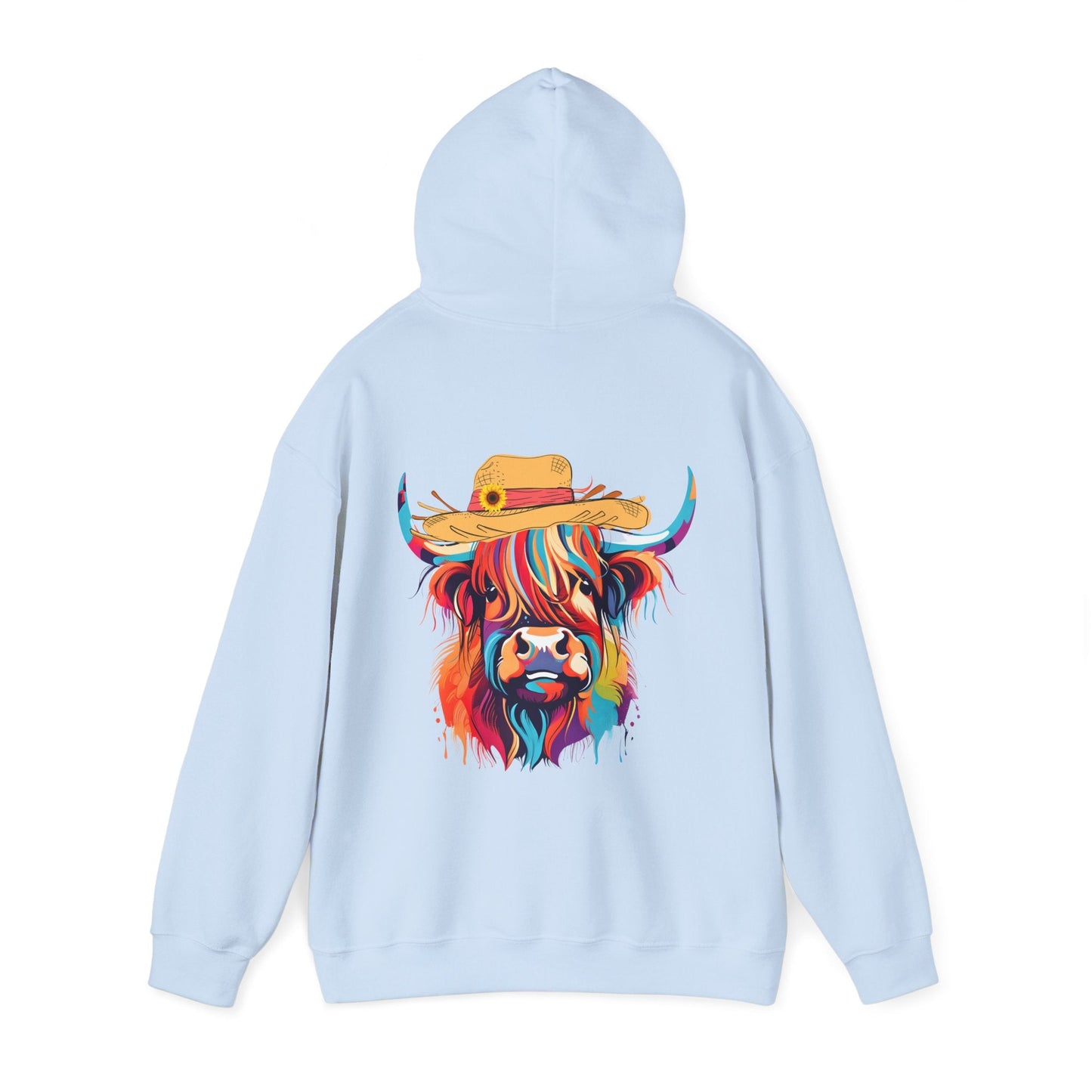 Colourful Highland Cow Hoodie - The Bower Tasmania