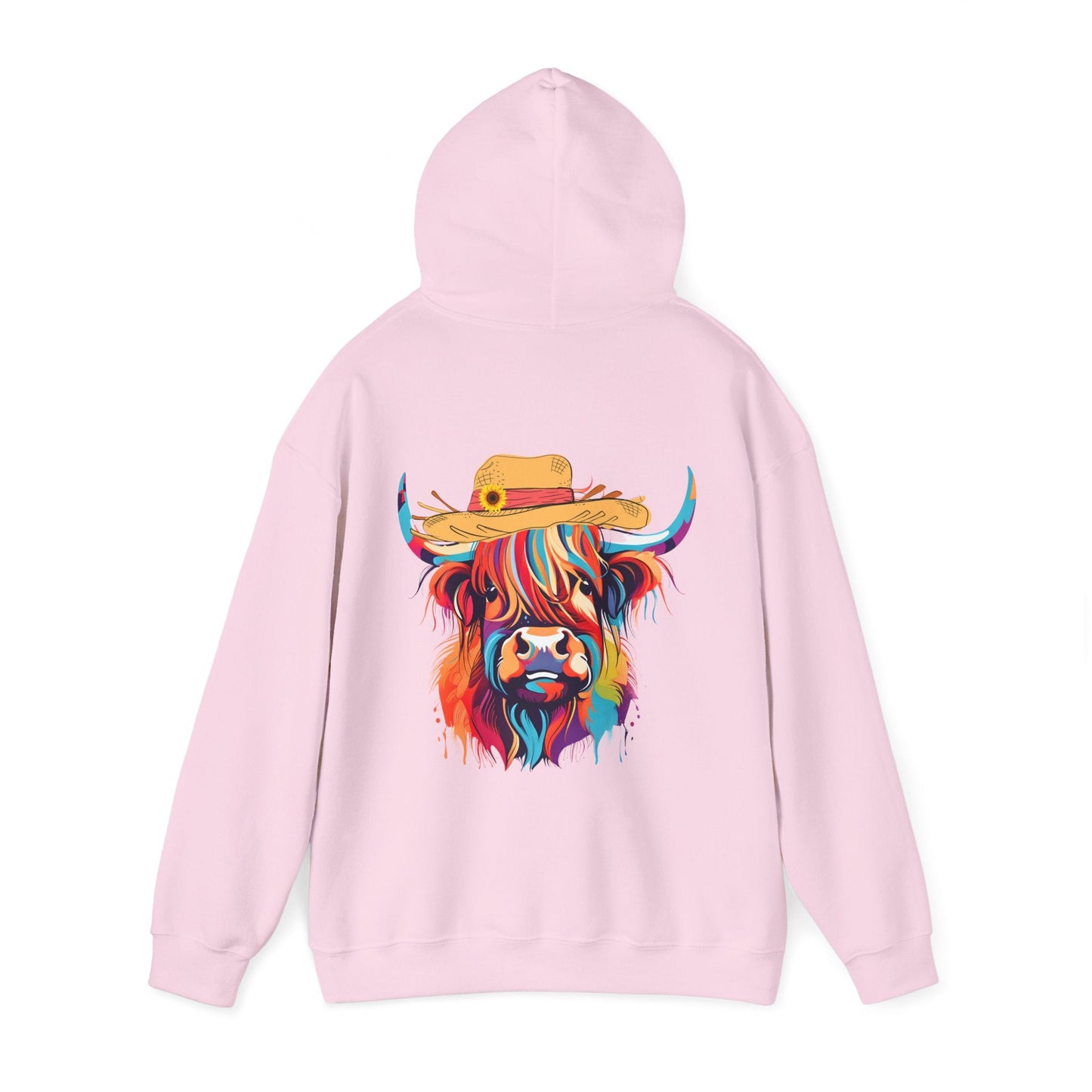 Colourful Highland Cow Hoodie - The Bower Tasmania