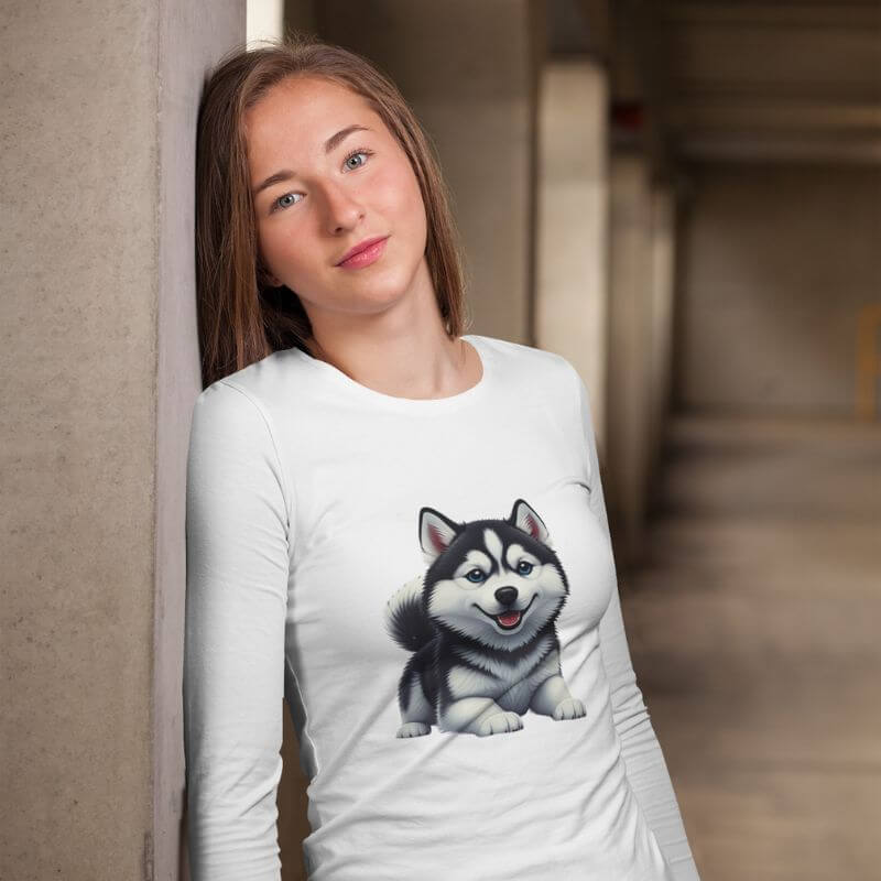 Husky Puppy Long Sleeve Tee - The Bower Tasmania