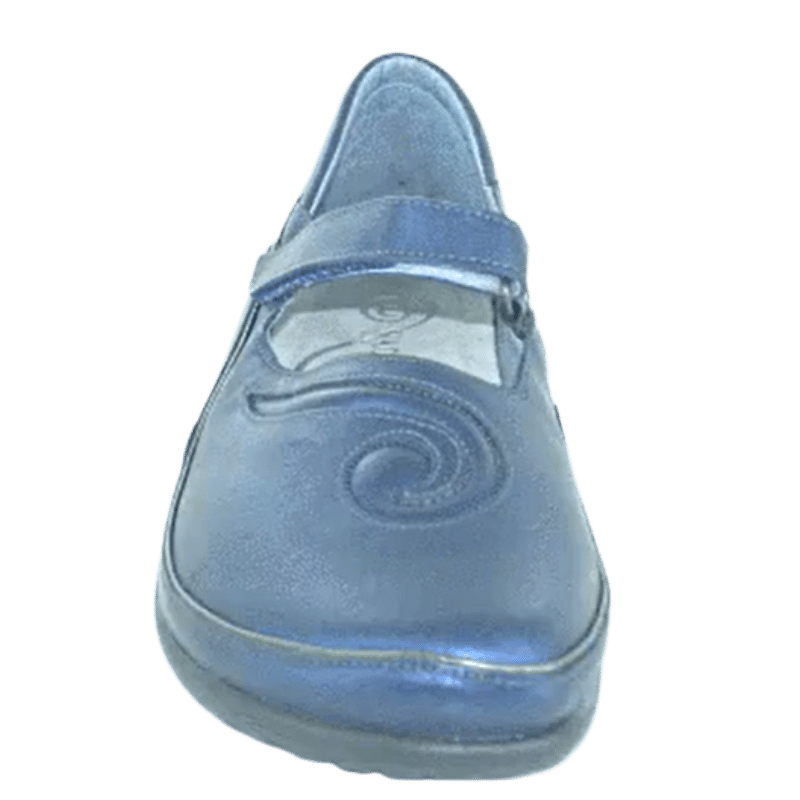 Matai - Mary-Jane Orthotic-friendly Shoe front view in Polar Sea | The Bower Tasmania