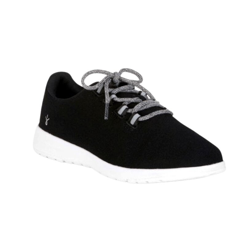 Emu Australian Barkly machine washable Wool Sneaker in Black with grey laces colour | The Bower Tasmania