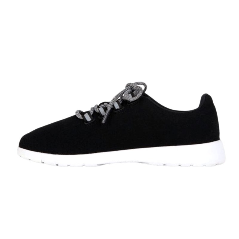 Emu Australian Barkly machine washable Wool Sneaker in Black with grey laces colour | The Bower Tasmania