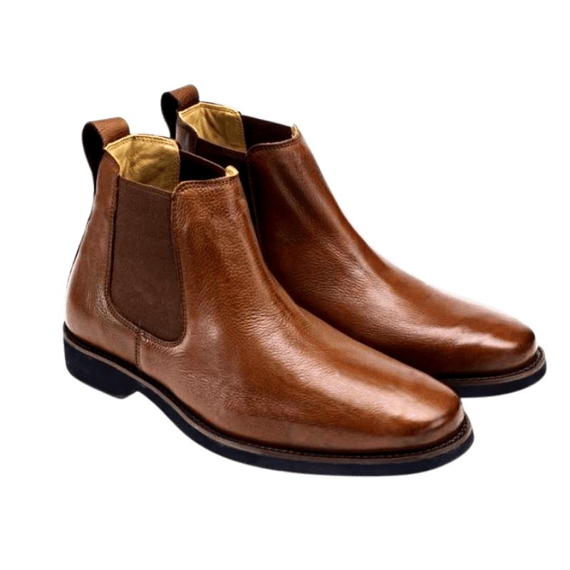 Smart casual Chelsea style men's leather ankle boots in brown | The Bower Tasmania