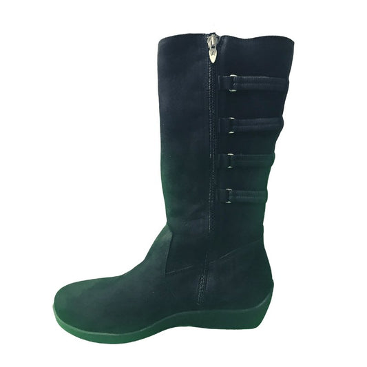 Arcopedico Citrus, a Mid-calf Women's Boot with dual arch support in black suede | The Bower Tasmania