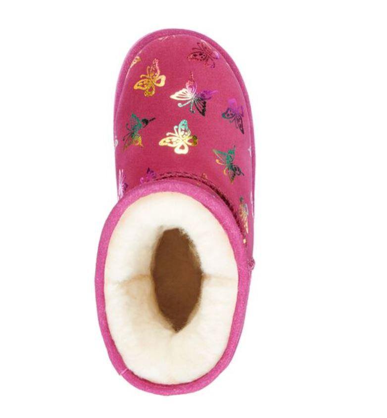 Emu Australia Flutter Brumby - Kids Waterproof Sheepskin Boot in berry | The Bower Tasmania