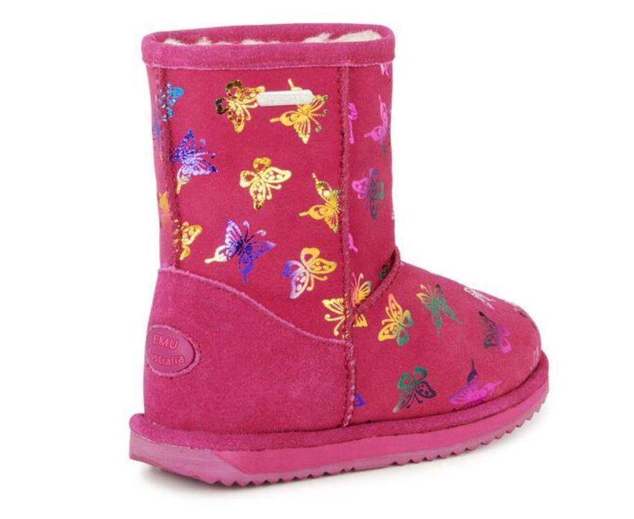 Emu Australia Flutter Brumby - Kids Waterproof Sheepskin Boot in berry | The Bower Tasmania
