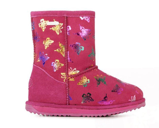 Emu Australia Flutter Brumby - Kids Waterproof Sheepskin Boot in berry | The Bower Tasmania
