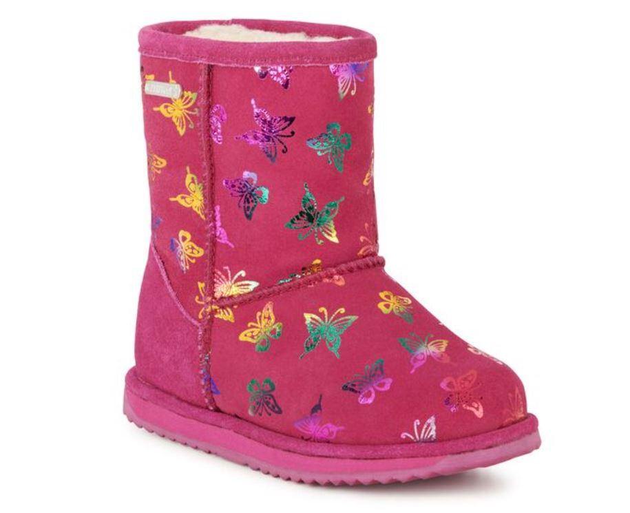 Emu Australia Flutter Brumby - Kids Waterproof Sheepskin Boot in berry | The Bower Tasmania
