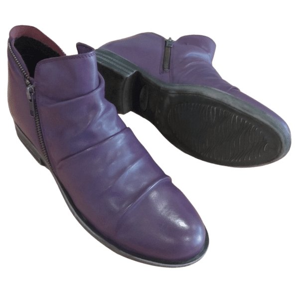 Purple leather hot sale ankle boots