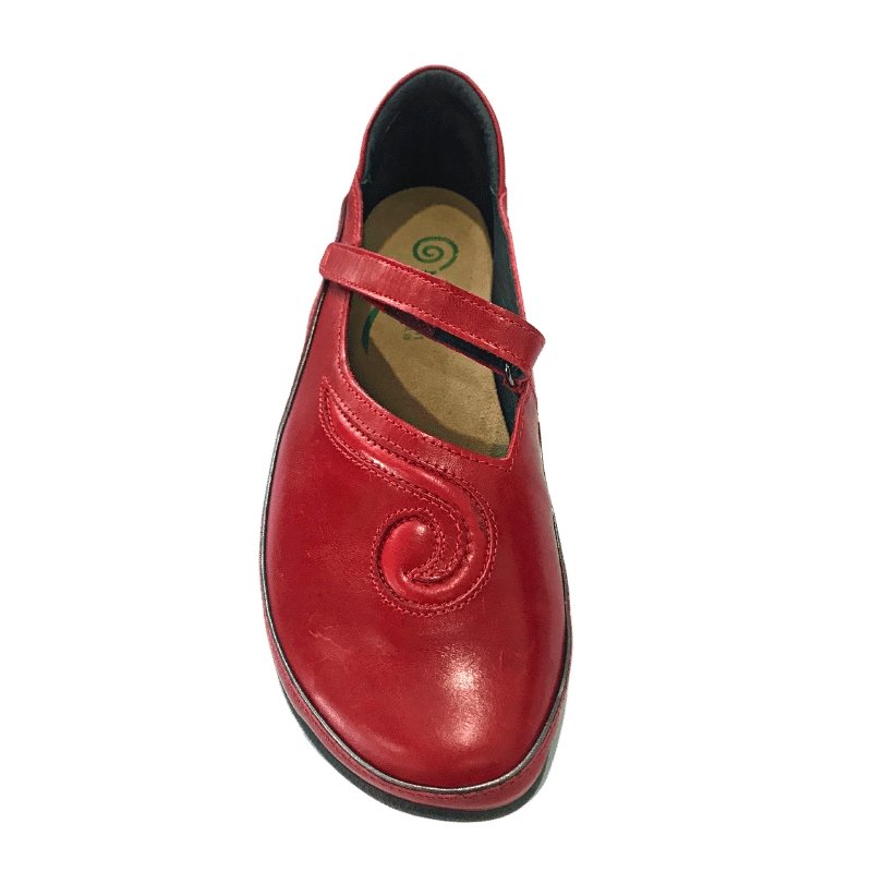 Matai - Mary-Jane Orthotic-friendly Shoe top view in Poppy | The Bower Tasmania