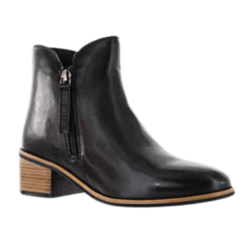 Oxley | Women's Black Leather Ankle Boots - The Bower Tasmania