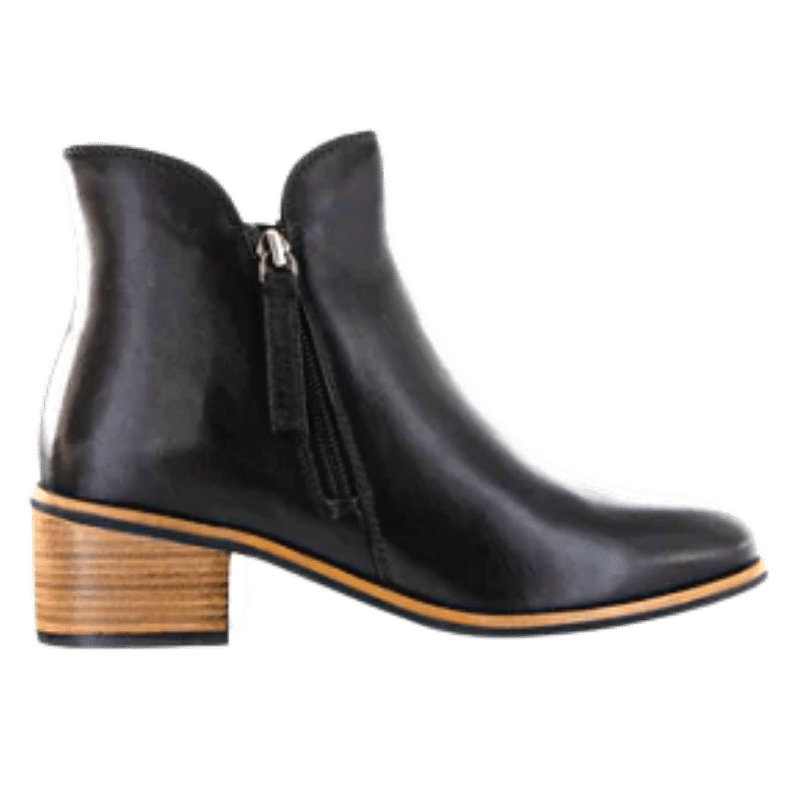 Oxley | Women's Black Leather Ankle Boots - The Bower Tasmania