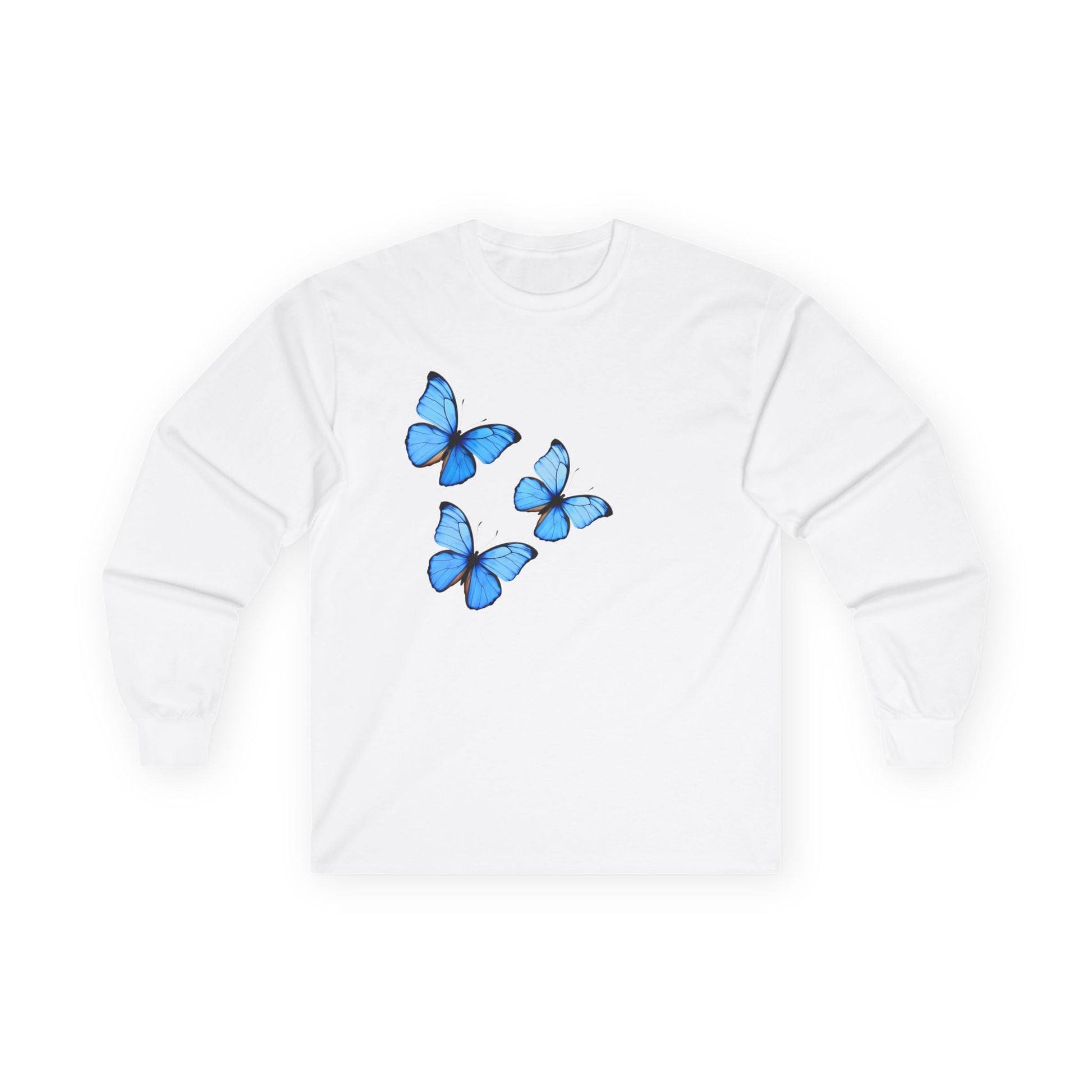 Blue Butterflies Long Sleeve Tee - The Bower Tasmania