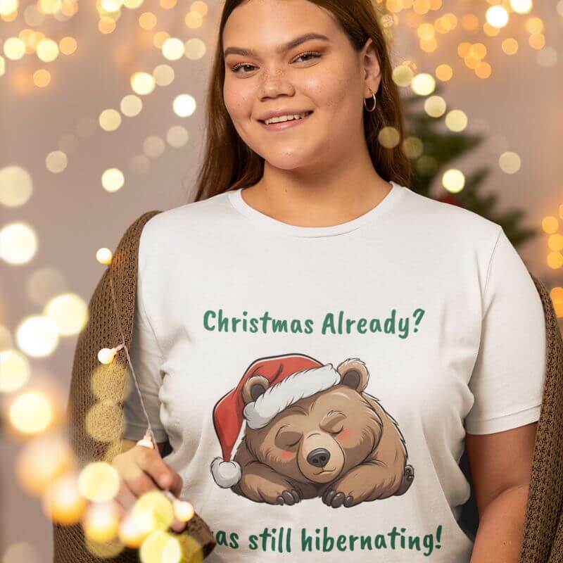 Christmas T-Shirt | Sleeping Bear - The Bower Tasmania