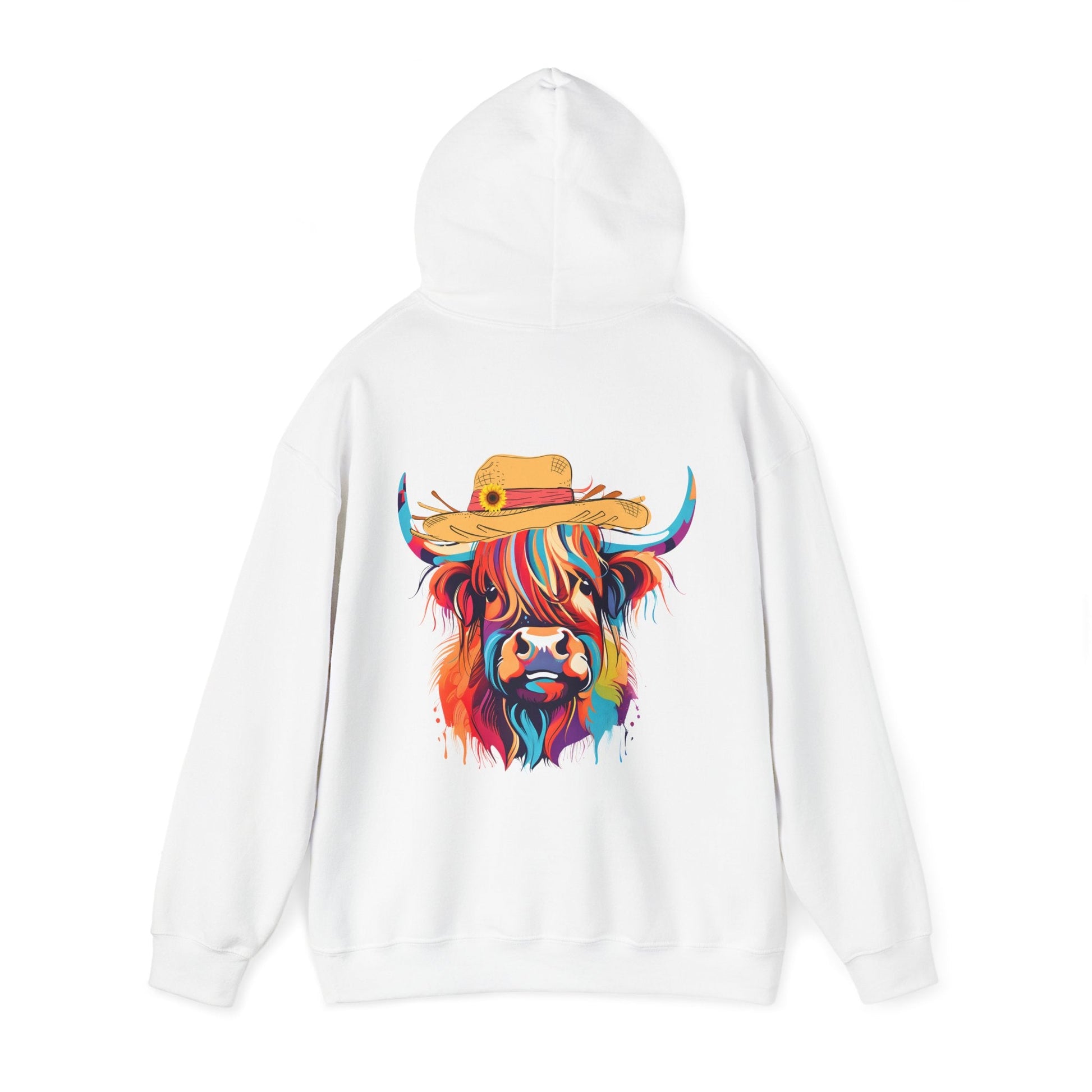 Colourful Highland Cow Hoodie - The Bower Tasmania