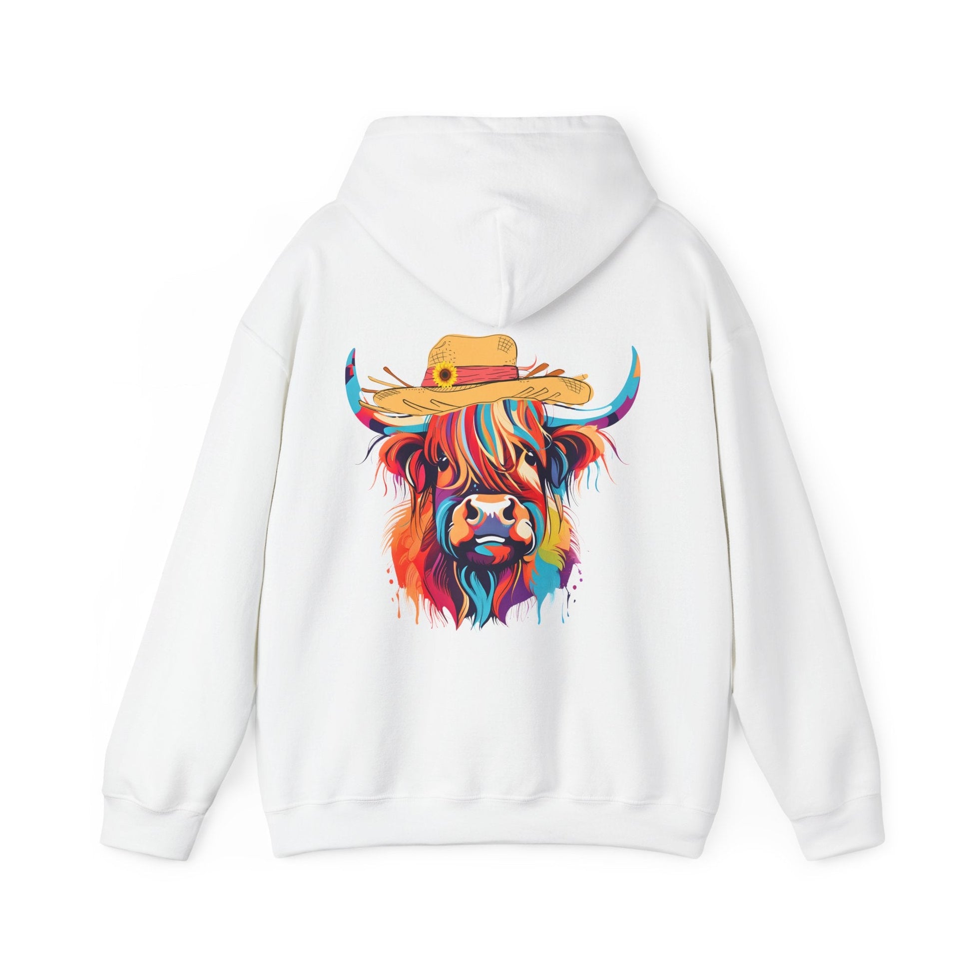 Colourful Highland Cow Hoodie - The Bower Tasmania