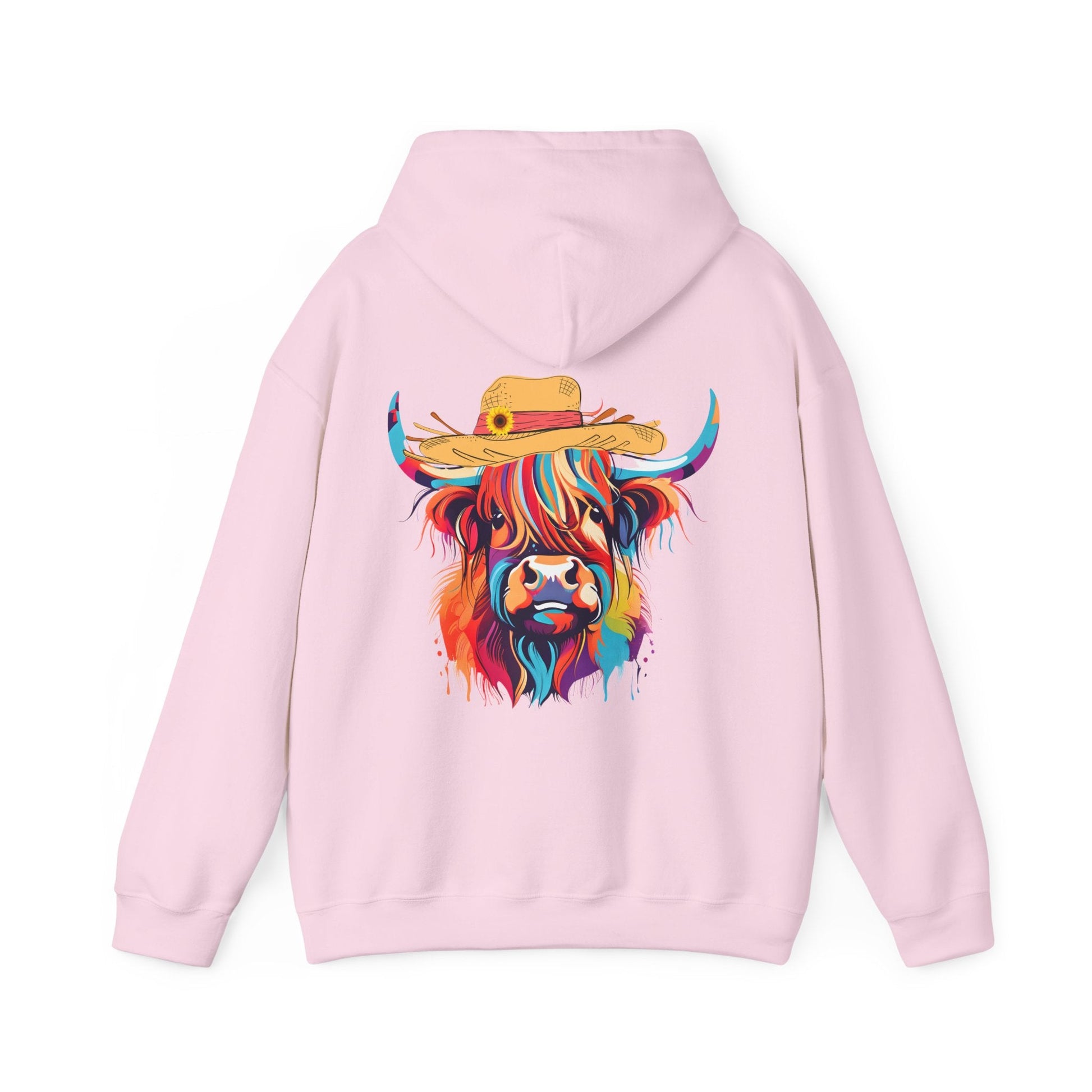 Colourful Highland Cow Hoodie - The Bower Tasmania