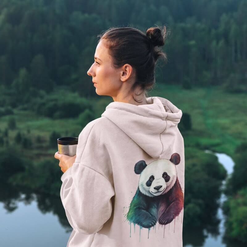 Vibrant Panda Hoodie - The Bower Tasmania