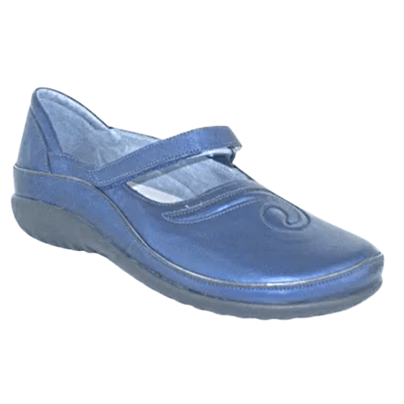 Matai - Mary-Jane Orthotic-friendly Shoe front and side view in Polar Sea | The Bower Tasmania