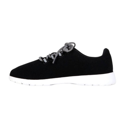 Emu Australian Barkly machine washable Wool Sneaker in Black with grey laces colour | The Bower Tasmania