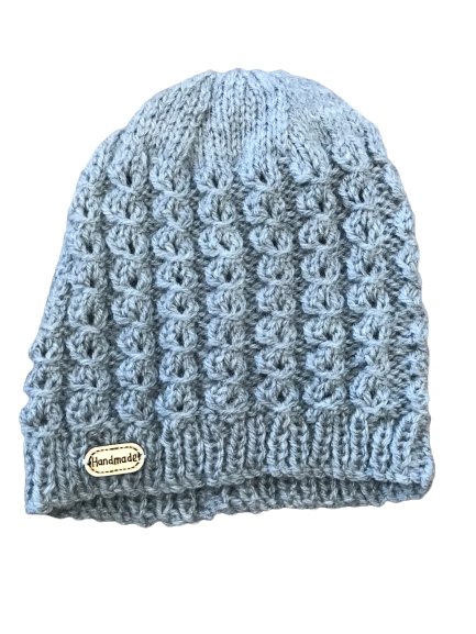 Hand Knitted Beanie in light blue | The Bower Tasmania