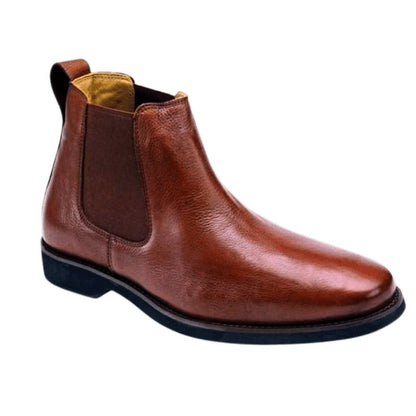 Smart casual Chelsea style men's leather ankle boots in brown | The Bower Tasmania