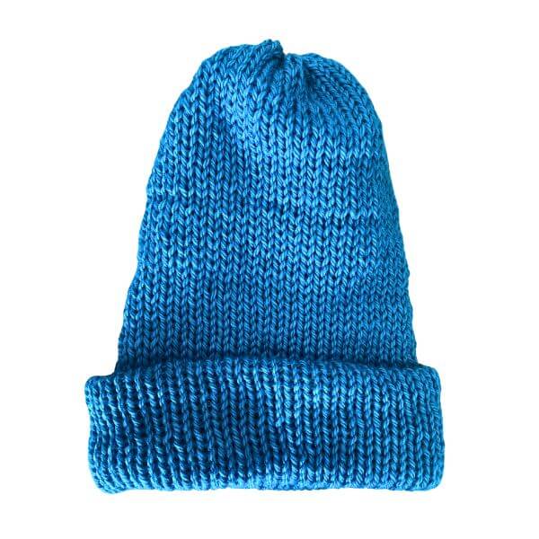 Handmade Double Layered Light Blue Beanie | Skeiny - Use it as a Beanie or pull apart for a scarf