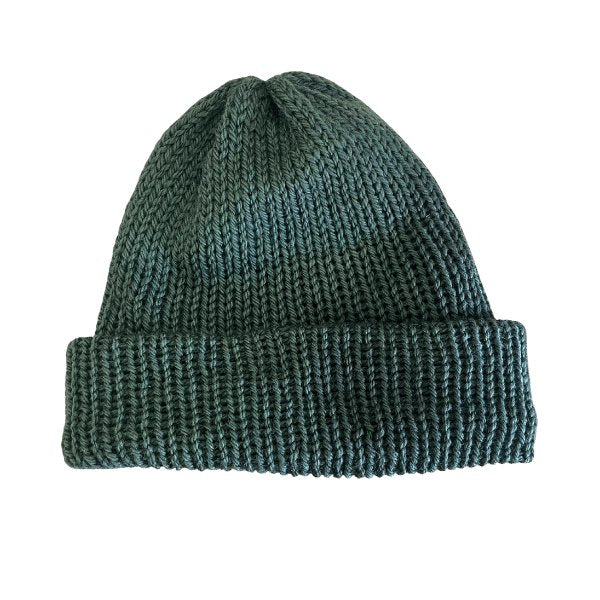 Handmade Double Layered Green Beanie | Skeiny - Use it as a Beanie or pull apart for a scarf